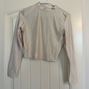 Wild Fable Cream Satin Long Sleeve Tee
